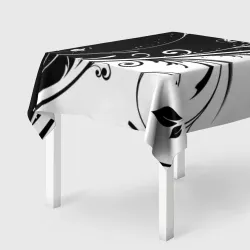 Скатерть 3D Цветочный узор Black & White