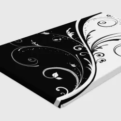 Холст прямоугольный Цветочный узор Black & White - фото 2