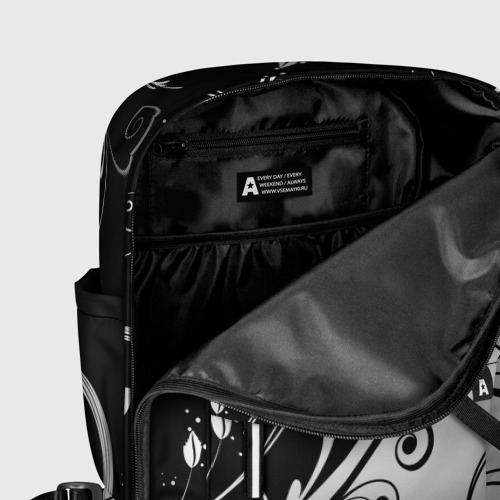 Женский рюкзак 3D Цветочный узор Black & White - фото 6