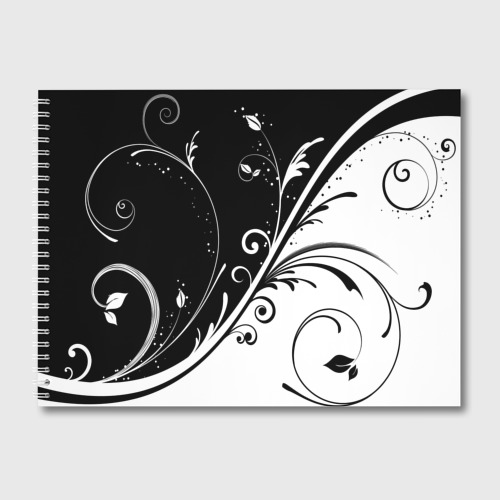Альбом для рисования Цветочный узор Black & White
