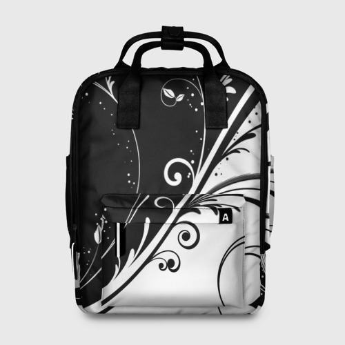 Женский рюкзак 3D Цветочный узор Black & White