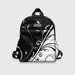 Детский рюкзак 3D Цветочный узор Black & White