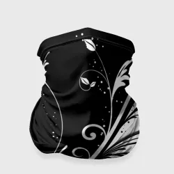 Бандана-труба 3D Цветочный узор Black & White