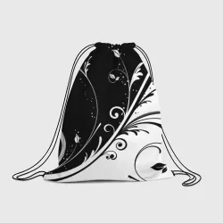 Рюкзак-мешок 3D Цветочный узор Black & White