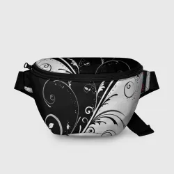 Поясная сумка 3D Цветочный узор Black & White