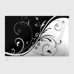 Флаг 3D Цветочный узор Black & White