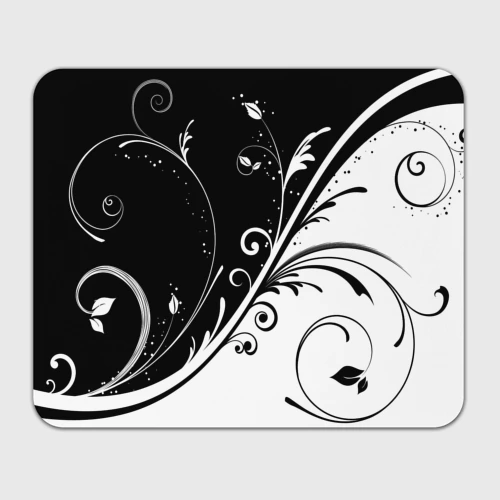 Прямоугольный коврик для мышки Цветочный узор Black & White