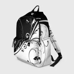 Рюкзак 3D Цветочный узор Black & White