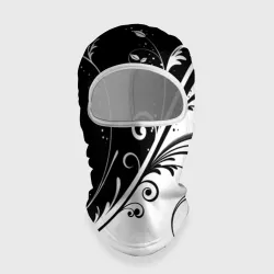 Балаклава 3D Цветочный узор Black & White