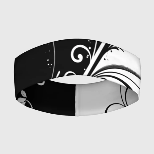 Повязка на голову 3D Цветочный узор Black & White