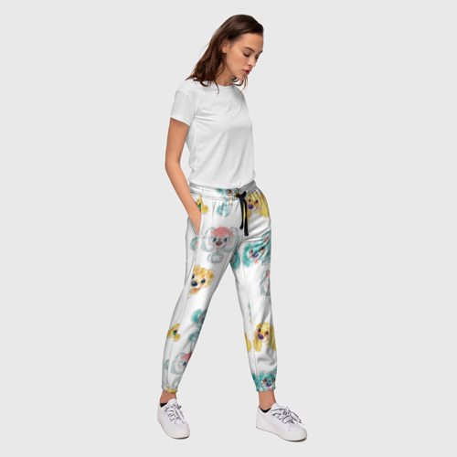 Женские брюки 3D Собачки, цвет 3D печать - фото 5