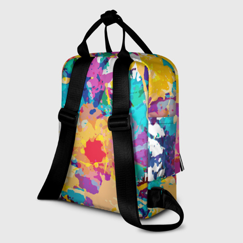Женский рюкзак 3D с принтом Пятна краски, вид сзади #1