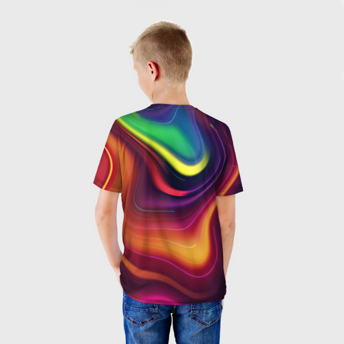 Детская футболка 3D Краски Неон, цвет 3D печать - фото 4