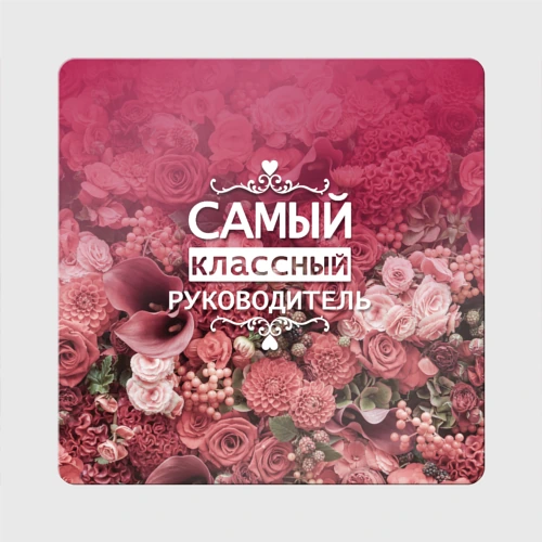 Магнит виниловый Квадрат Самый классный руководитель