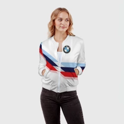 Женский бомбер 3D BMW БМВ white - фото 2
