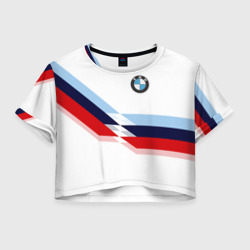 Женская футболка Crop-top 3D BMW БМВ white