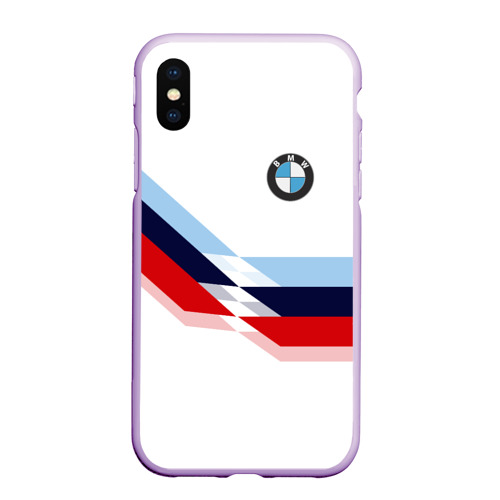 Чехол для iPhone XS Max матовый BMW БМВ white, цвет сиреневый