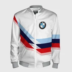 Мужской бомбер 3D BMW БМВ white