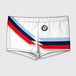 Мужские купальные плавки 3D BMW БМВ white