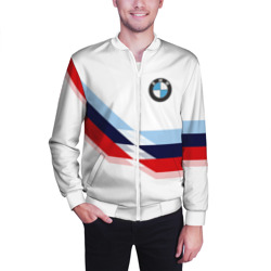 Мужской бомбер 3D BMW БМВ white - фото 2