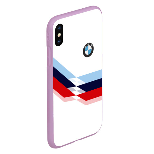 Чехол для iPhone XS Max матовый BMW БМВ white, цвет сиреневый - фото 3