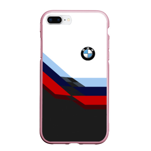 Чехол для iPhone 7Plus/8 Plus матовый BmW m sport БМВ, цвет розовый