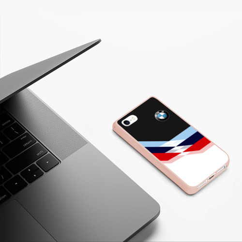 Чехол для iPhone 5/5S матовый BmW m sport, цвет светло-розовый - фото 5