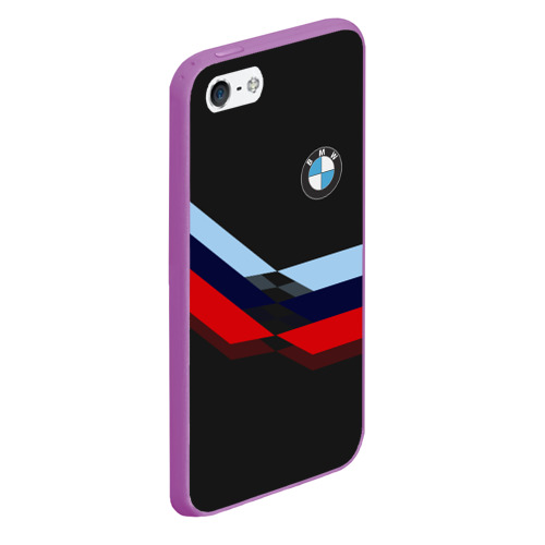 Чехол для iPhone 5/5S матовый BMW БМВ, цвет фиолетовый - фото 3