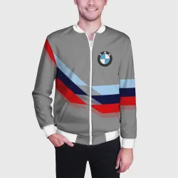 Мужской бомбер 3D Бмв Bmw 2018 Grey - фото 2
