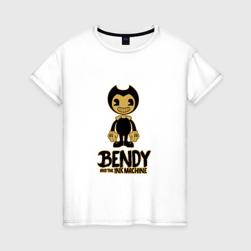 Женская футболка хлопок Bendy and the ink machine 12, цвет белый