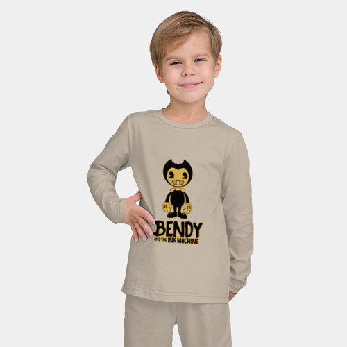 Детская пижама с лонгсливом хлопок Bendy and the ink machine 12, цвет миндальный - фото 3