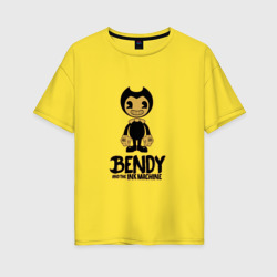 Женская футболка хлопок Oversize Bendy and the ink machine 12