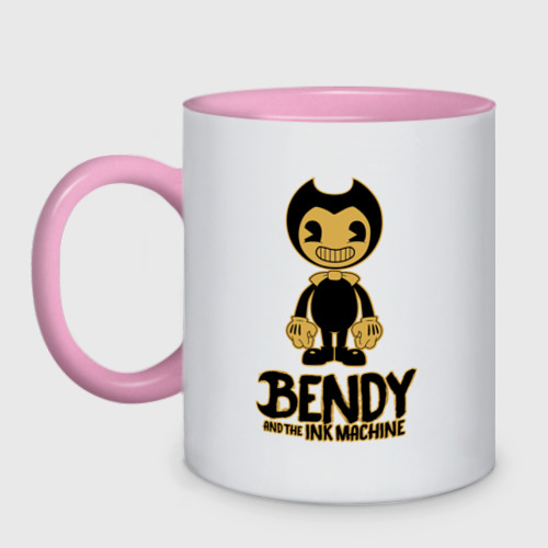 Кружка двухцветная Bendy and the ink machine 12, цвет белый + розовый