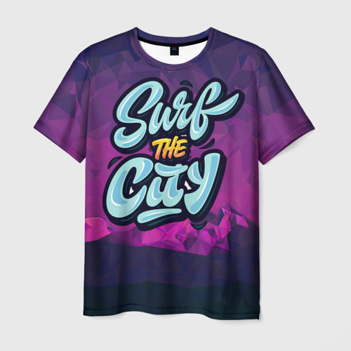 Мужская футболка 3D Surf the City Purple, цвет 3D печать
