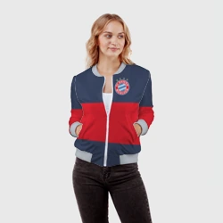 Женский бомбер 3D Bayern Munchen - Red-Blue FCB 2022 new - фото 2