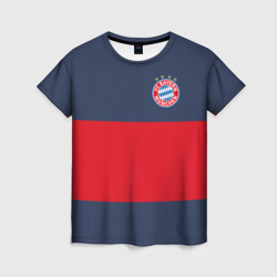 Женская футболка 3D Bayern Munchen - Red-Blue FCB 2022 new