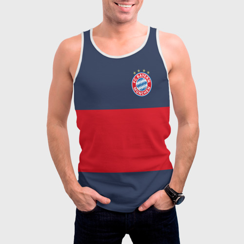 Мужская майка 3D Bayern Munchen - Red-Blue FCB 2022 new, цвет 3D печать - фото 3