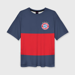 Женская футболка oversize 3D Bayern Munchen - Red-Blue FCB 2022 new