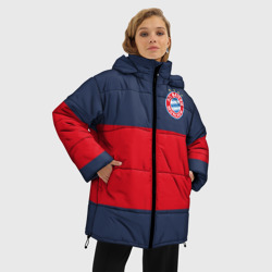 Женская зимняя куртка Oversize Bayern Munchen - Red-Blue FCB 2022 new - фото 2