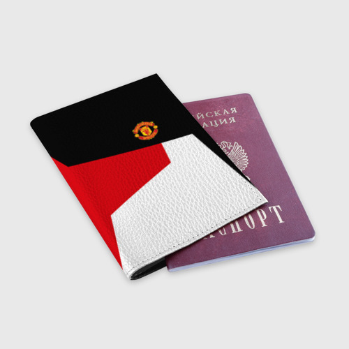 Обложка для паспорта матовая кожа Manchester United 2018 #12, цвет черный - фото 3