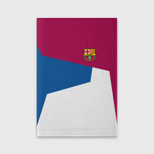 Обложка для паспорта матовая кожа FC Barcelona 2018 #4, цвет бирюзовый
