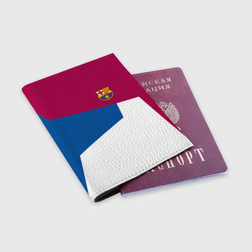 Обложка для паспорта матовая кожа FC Barcelona 2018 #4 - фото 3