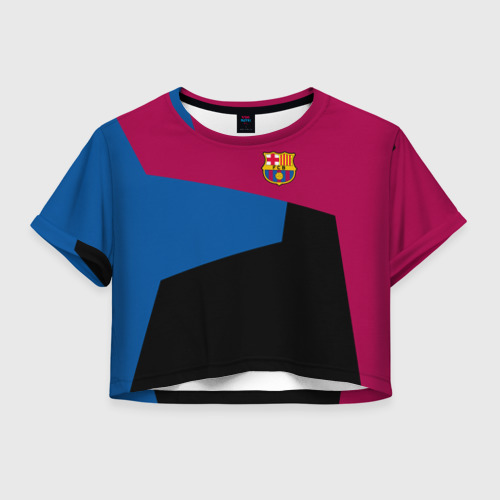 Женская футболка Crop-top 3D FC Barcelona 2018 #5, цвет 3D печать