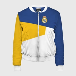 Женский бомбер 3D Real Madrid geometry sport