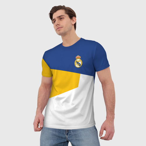 Мужская футболка 3D Real Madrid geometry sport, цвет 3D печать - фото 3