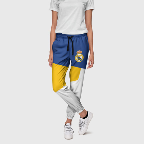 Женские брюки 3D Real Madrid geometry sport, цвет 3D печать - фото 3
