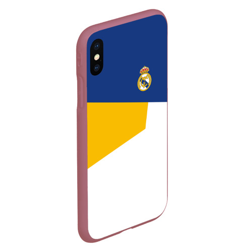 Чехол для iPhone XS Max матовый Real Madrid geometry sport, цвет малиновый - фото 3