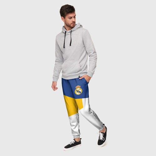 Мужские брюки 3D Real Madrid geometry sport, цвет 3D печать - фото 3