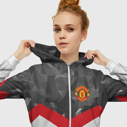 Женская толстовка 3D на молнии Manchester United 2018 #16, цвет белый - фото 5