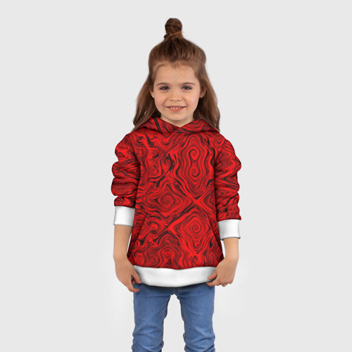 Детская толстовка 3D Tie-Dye red, цвет белый - фото 4